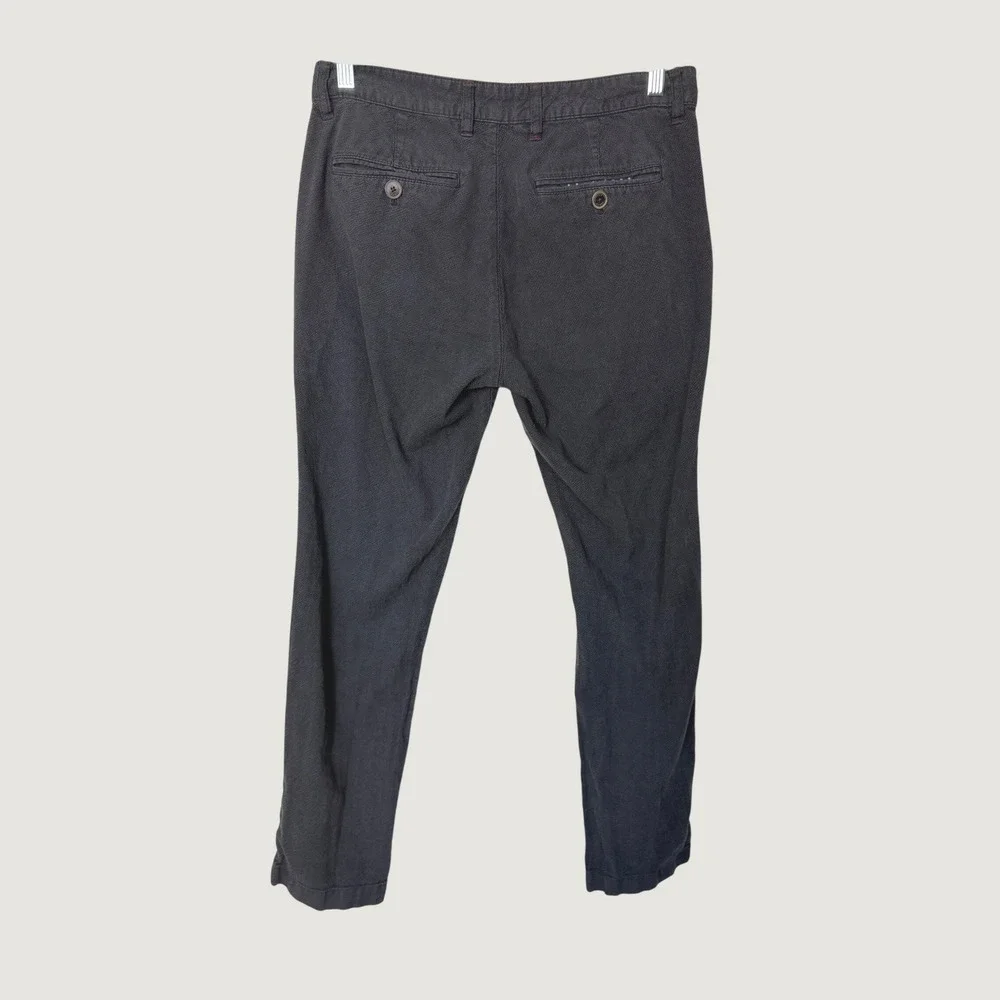 Ted Baker London Mens Chinos Pants 32R Dark Grey Textured Slim Straight Slacks